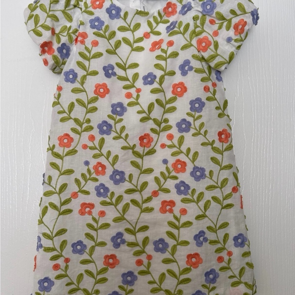 Janie and Jack Green and Orange Puff Sleeve Sundress
